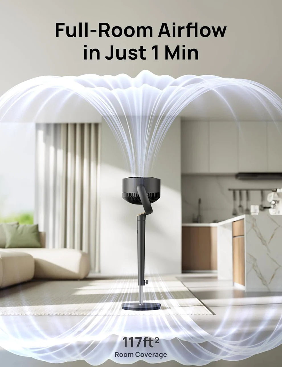 120° Oscillating Standing Fan