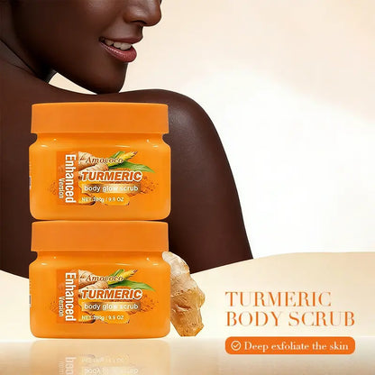 Amococo Turmeric Body Glow Scrub – Deep Exfoliate, Brighten & Moisturize, 9.9 oz / 280g