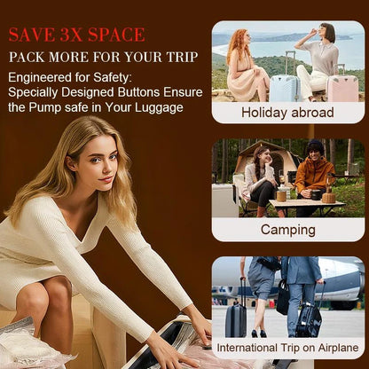 Travel Space Pro Vacuum Saver Kit – Device + 15 Bags [Full Kit – All Sizes]